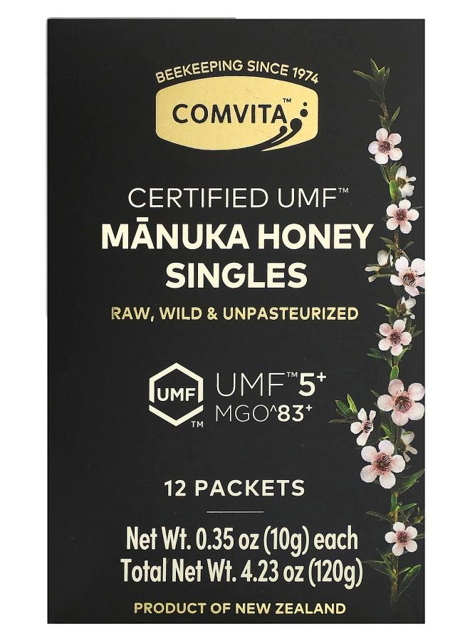 Comvita Manuka Honey Singles UMF 5+ MGO 83+ 12 Packets 0.35 oz (10 g) Each