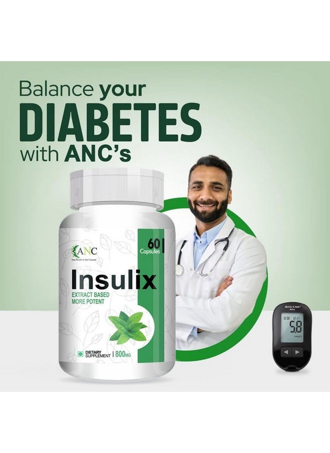 ANC Insulix Ayurvedic Blood Sugar Supplement, Natural Supplement With 11 Rare Herbs Promotes Healthy Digestion Heart Health, Helps Intestinal Glucose - (60 Capsules)  - Image 3