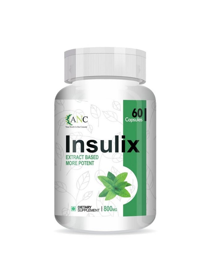 ANC Insulix Ayurvedic Blood Sugar Supplement, Natural Supplement With 11 Rare Herbs Promotes Healthy Digestion Heart Health, Helps Intestinal Glucose - (60 Capsules)  - Image 1