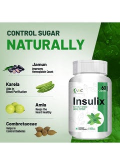 ANC Insulix Ayurvedic Blood Sugar Supplement, Natural Supplement With 11 Rare Herbs Promotes Healthy Digestion Heart Health, Helps Intestinal Glucose - (60 Capsules)  - Image 4