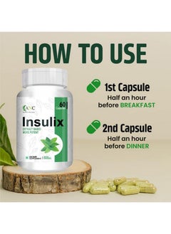 ANC Insulix Ayurvedic Blood Sugar Supplement, Natural Supplement With 11 Rare Herbs Promotes Healthy Digestion Heart Health, Helps Intestinal Glucose - (60 Capsules)  - Image 2