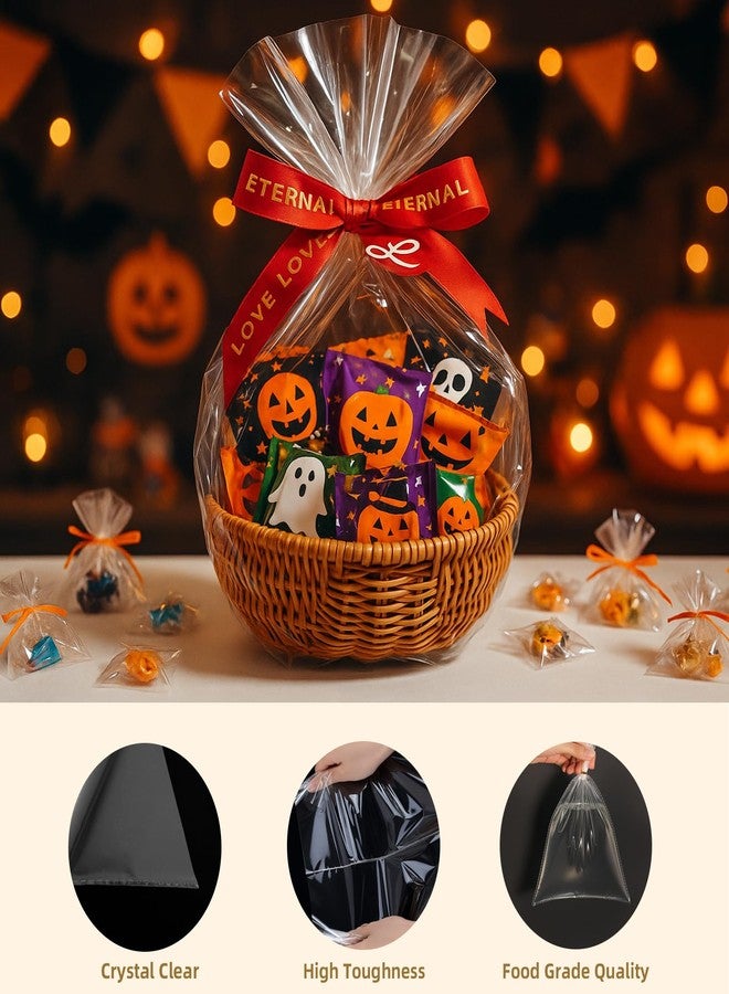 WIKDAY Cellophane Wrap for Gift Baskets 24x30 Inches 16 PCS Large Clear Gift Wrapping Plastic Bags with Ties for Gift Giving, Packaging Products - Image 4
