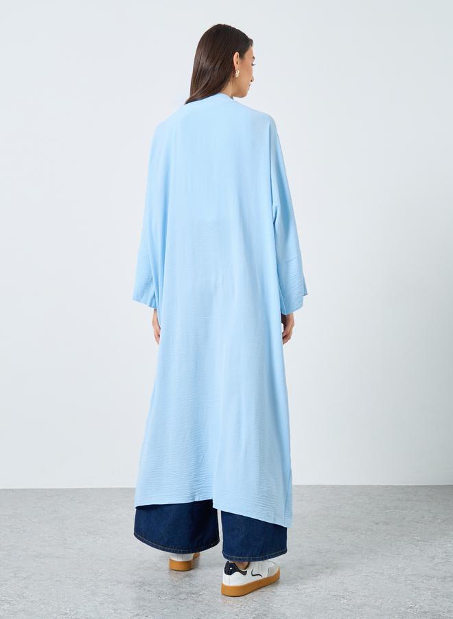 Take Two Solid Open Front Batwing Sleeve Abaya - Image 5
