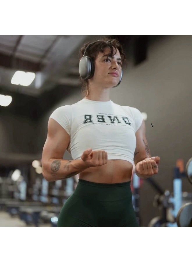 Oner Round Neck Short Sleeve Letter Print T-Shirt - Stylish and Versatile - Image 1