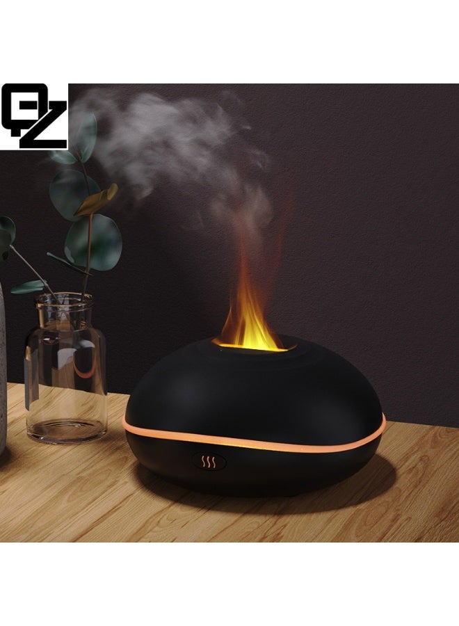كيو زد موزع الزيوت العطرية فليم، مرطب رذاذ بالموجات فوق الصوتية للعلاج بالروائح العطرية بسعة 200 مل بتصميم صامت، إيقاف تشغيل تلقائي بدون ماء، 7 مصابيح ليد مهدئة للمكتب والمنزل وغرفة النوم، لون أسود - Image 1