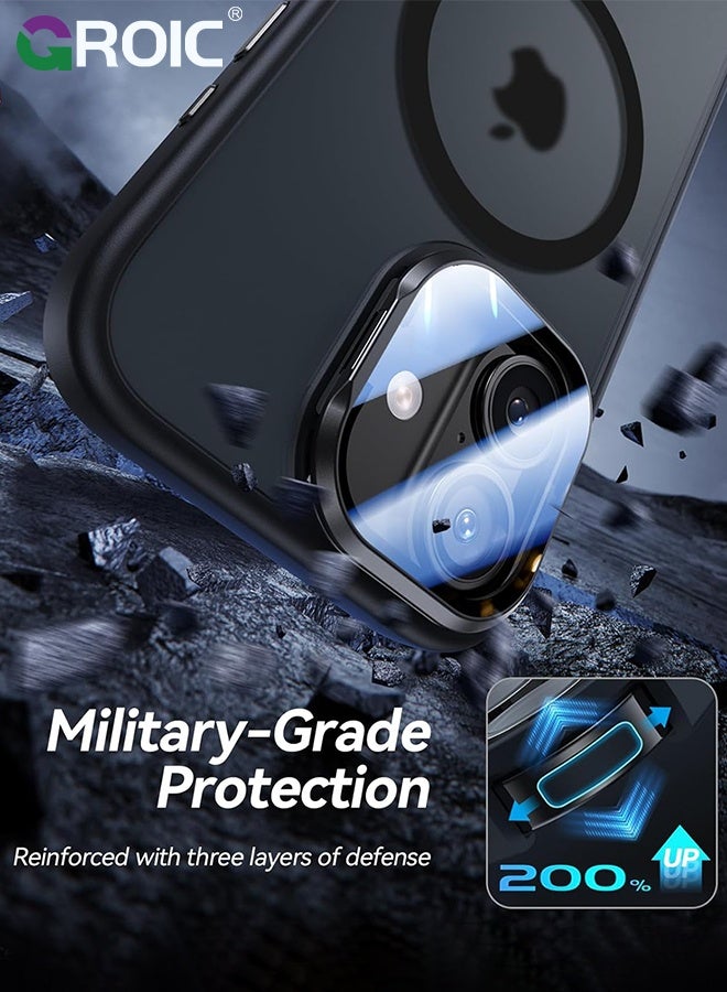 GROIC غلاف مغناطيسي لهاتف آيفون 16 برو ماكس 6.9 بوصة مع واقي شاشة 1 عبوة، حافظة لامعة قابلة للطي مُتوافقة مع ماغسيف، غلاف هاتف لامع مع مرآة مكياج وفيلم زجاجي مُقسى عالي الدقة - Image 5