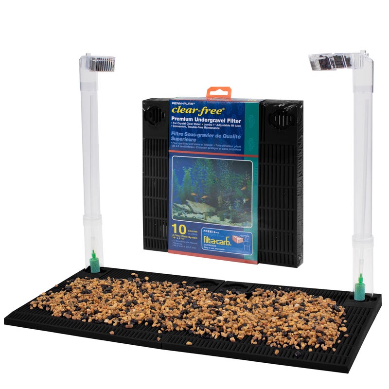 Penn Plax Penn-Plax Undergravel Aquarium Filter for 10 Gallon Tanks â€“ Two 9.5â€ x 9.5â€ Plates â€“ Under Gravel System for Clear, Clean Water â€“ Safe for Freshwater and Saltwater Tanks - Image 1