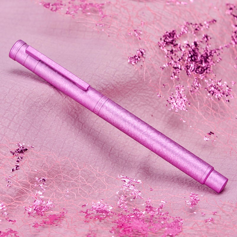 Asvine Hongdian 1851 Forest Fountain Pen Pink Ice Flowers, Extra Fine Nib Classic Design with Converter and Metal Pen Case - Image 4