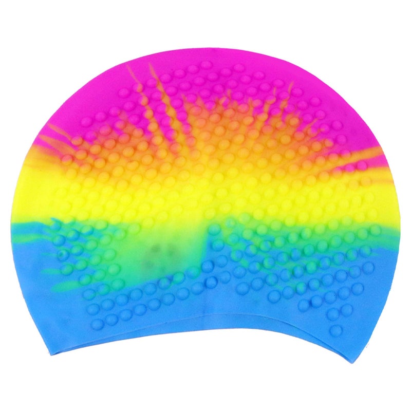 Toyshine Latest (Bubble Design) Silicone Long Hair Swim Caps Comfortable Durable Silicone Swimming Caps for Women Men Adults Kids(Pack of 4),Color May Vary SSTP - Image 5