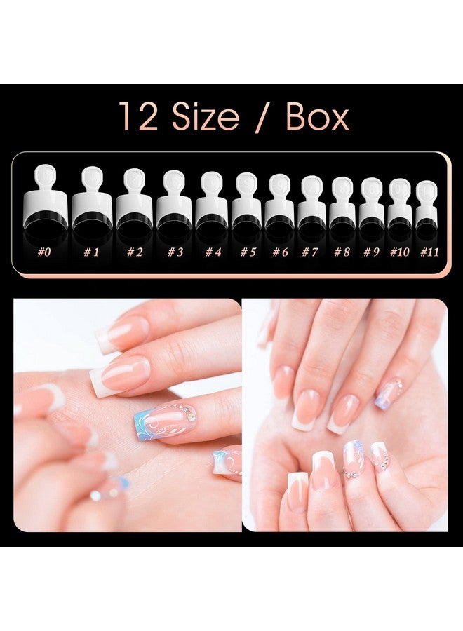 ranrose French Nail Tips 120Pcs Short Square Half Cover Nail Tips Press On Nails 12 Sizes French Fake Nails Acrylic White Nail Tips With Box - Image 4