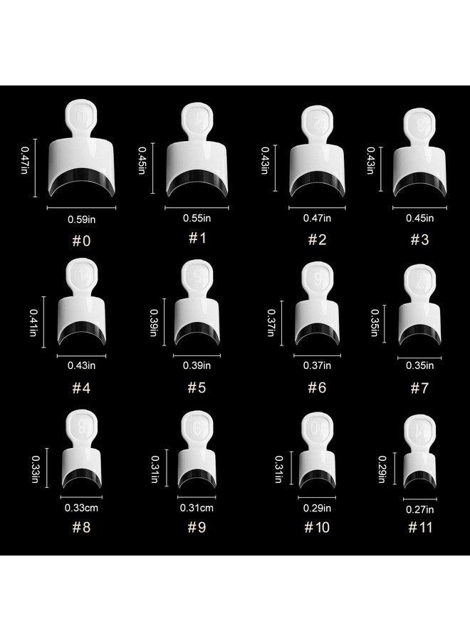 ranrose French Nail Tips 120Pcs Short Square Half Cover Nail Tips Press On Nails 12 Sizes French Fake Nails Acrylic White Nail Tips With Box - Image 2