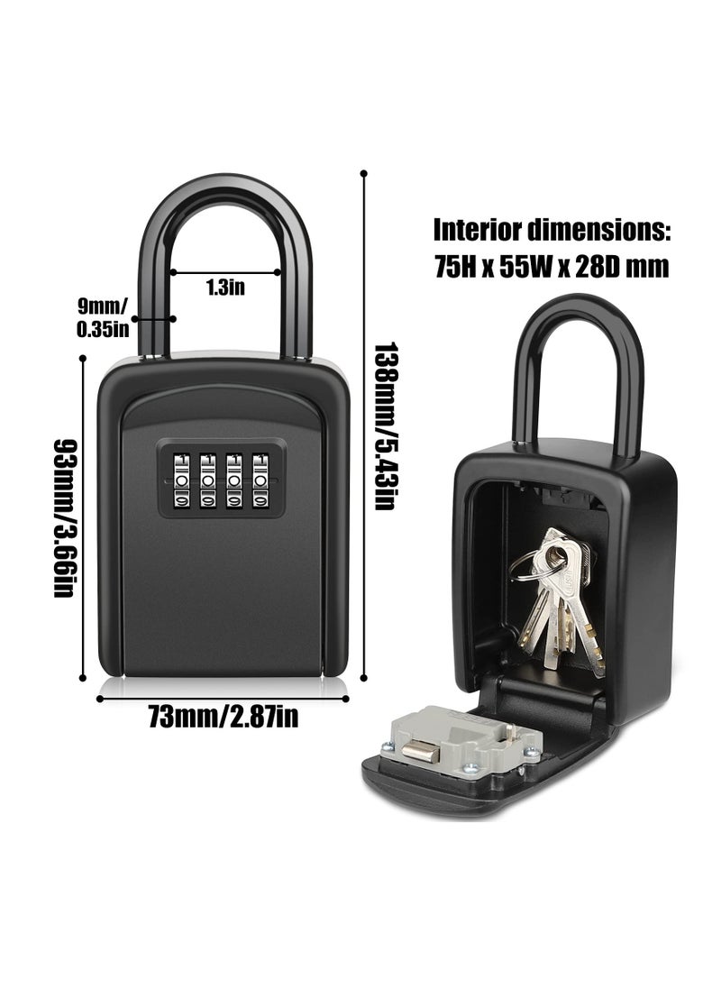 KASTWAVE - Key Safe, Portable Lock Box for Keys Outdoor with Removable Shackle, Hangable Combination Key Lock Box for Home Office Garage School, Free of Installation - Image 1