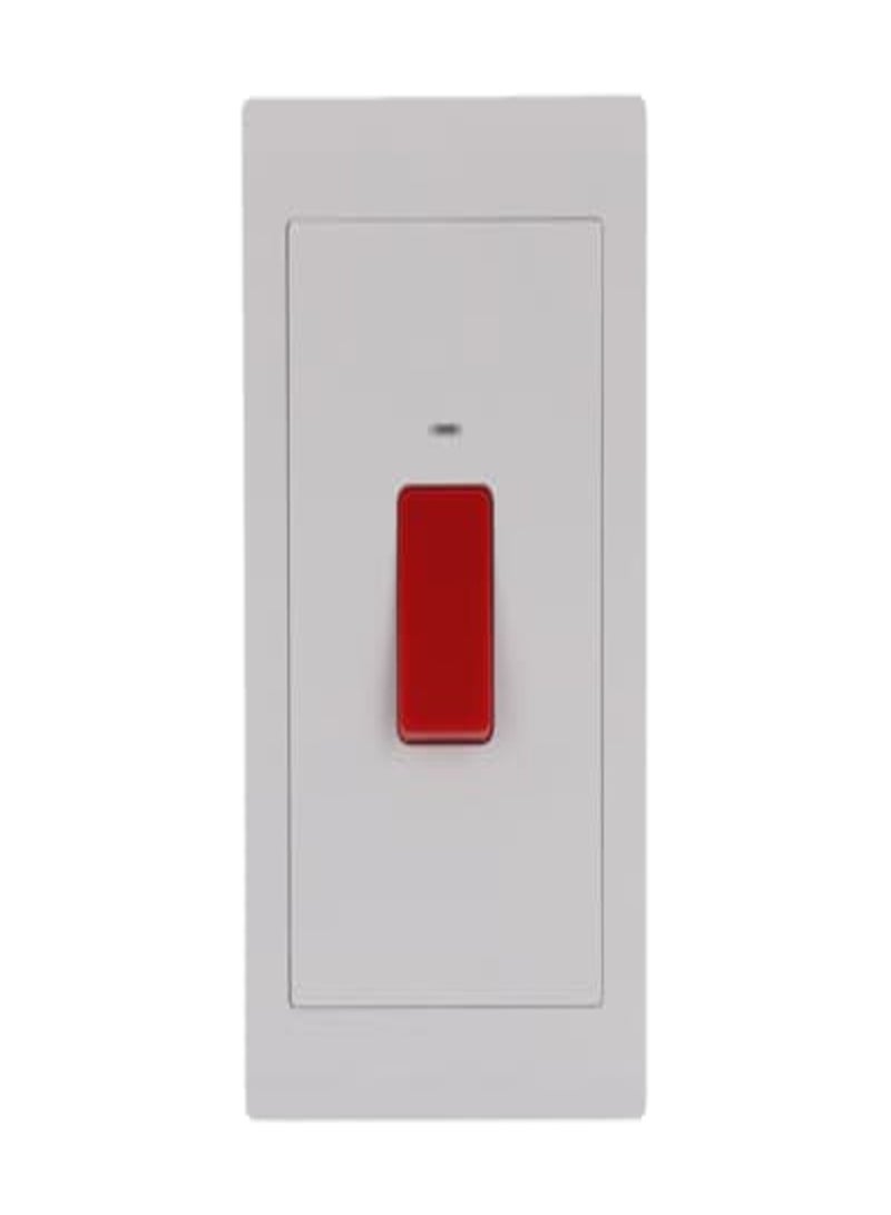 أبب BL143، مفتاح DP 1Gang 45A مع نيون (6 × 3)، لون أبيض