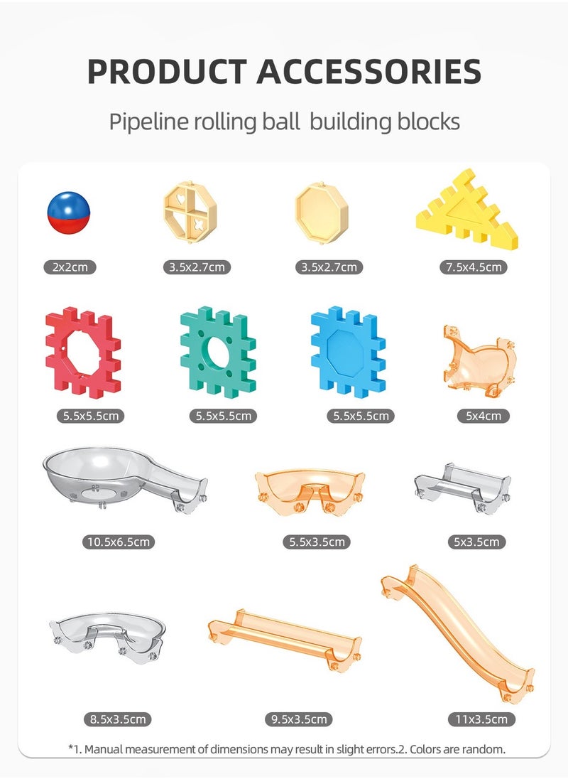 null - Pipeline rolling ball building blocks, Blocks 76 PCS,Early Educational Building Toys Set - Image 1