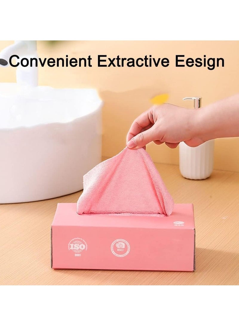 Cleaning Cloth Microfiber Towel Rags Cleaning Cloth, Kitchen Dishwashing Towels, Easy to Use Disposable Dish Cloths (Colour May Vary)  - Image 1