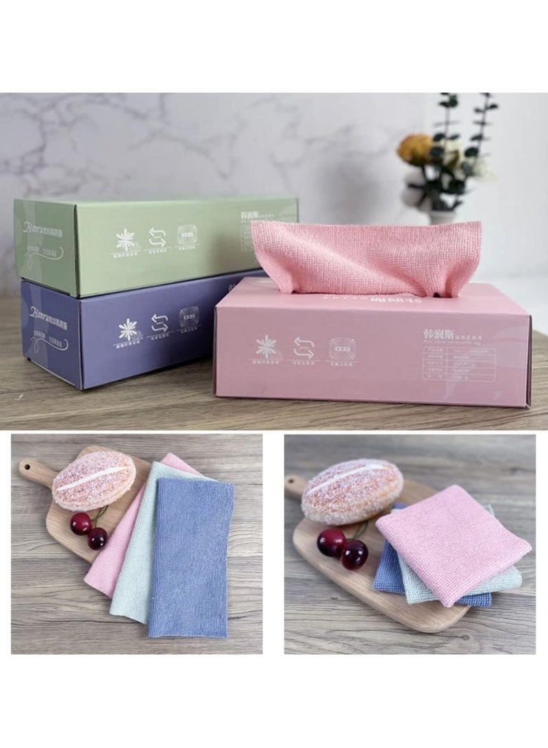 Cleaning Cloth Microfiber Towel Rags Cleaning Cloth, Kitchen Dishwashing Towels, Easy to Use Disposable Dish Cloths (Colour May Vary)  - Image 4