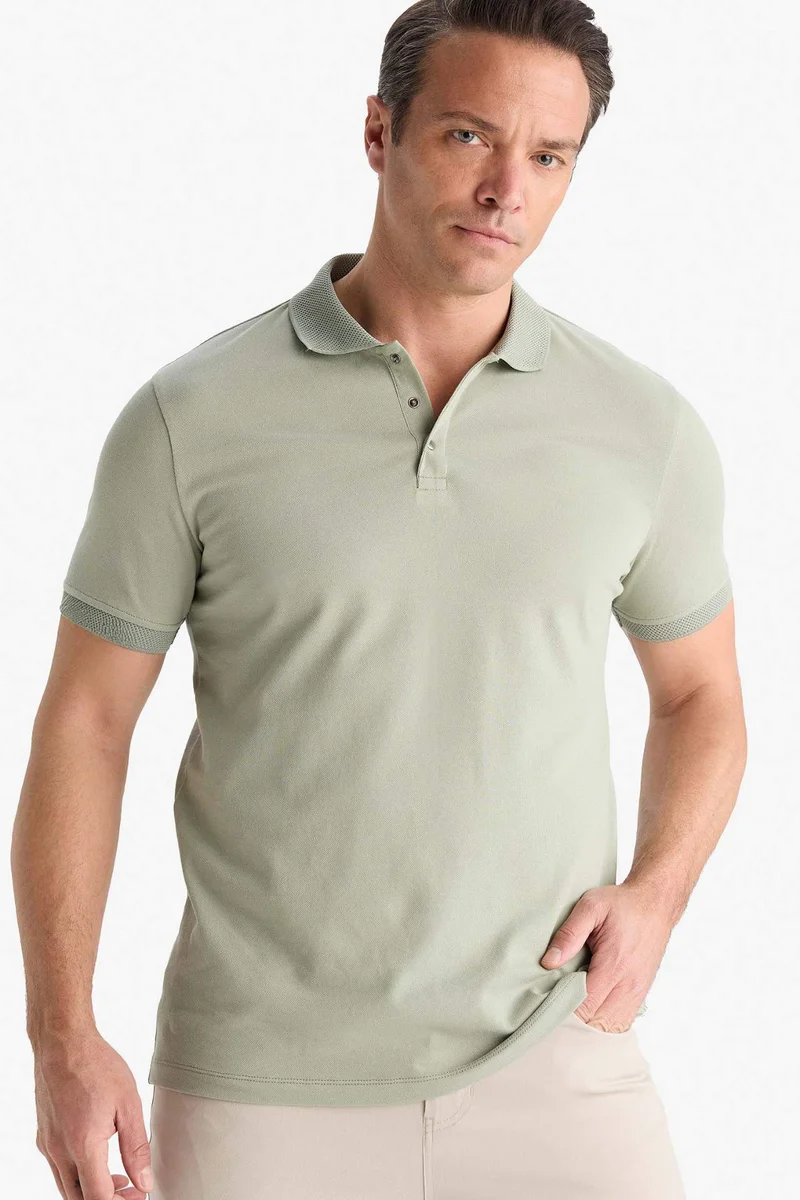 ديفاكتو Slim Fit Short Sleeve Basic Polo T-Shirt