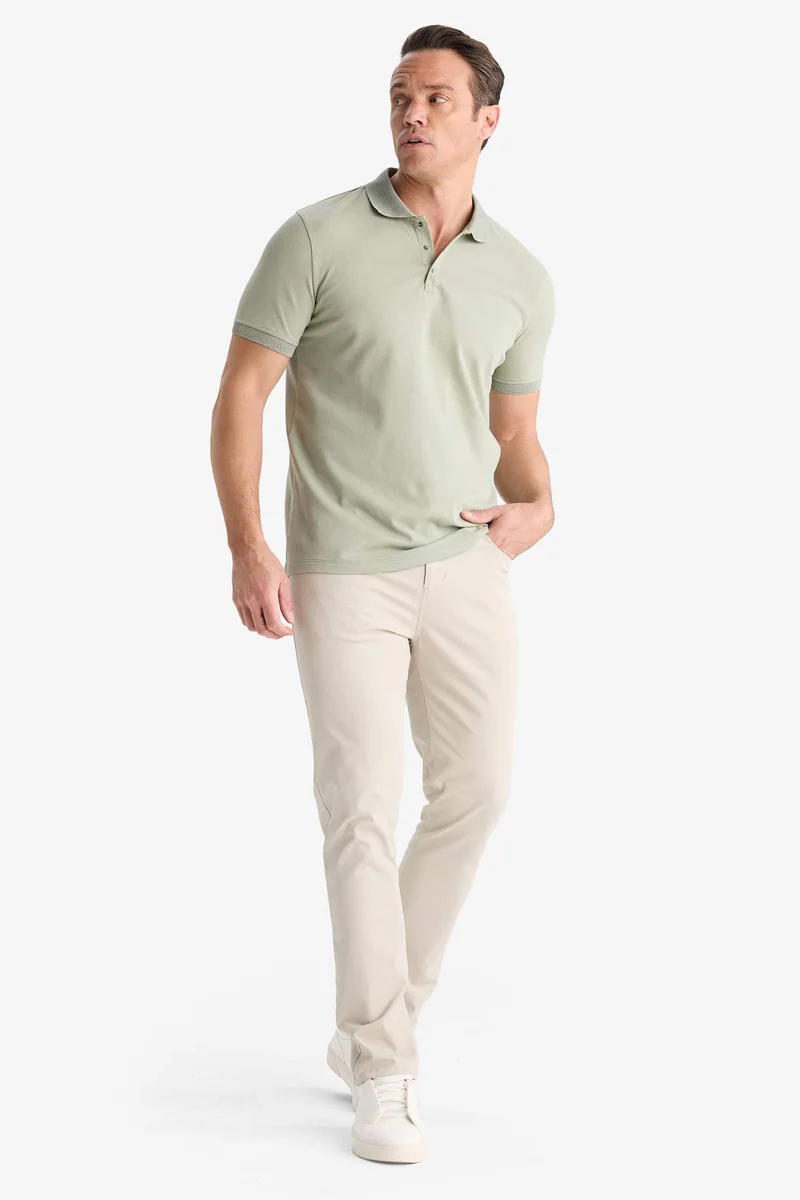 ديفاكتو Slim Fit Short Sleeve Basic Polo T-Shirt