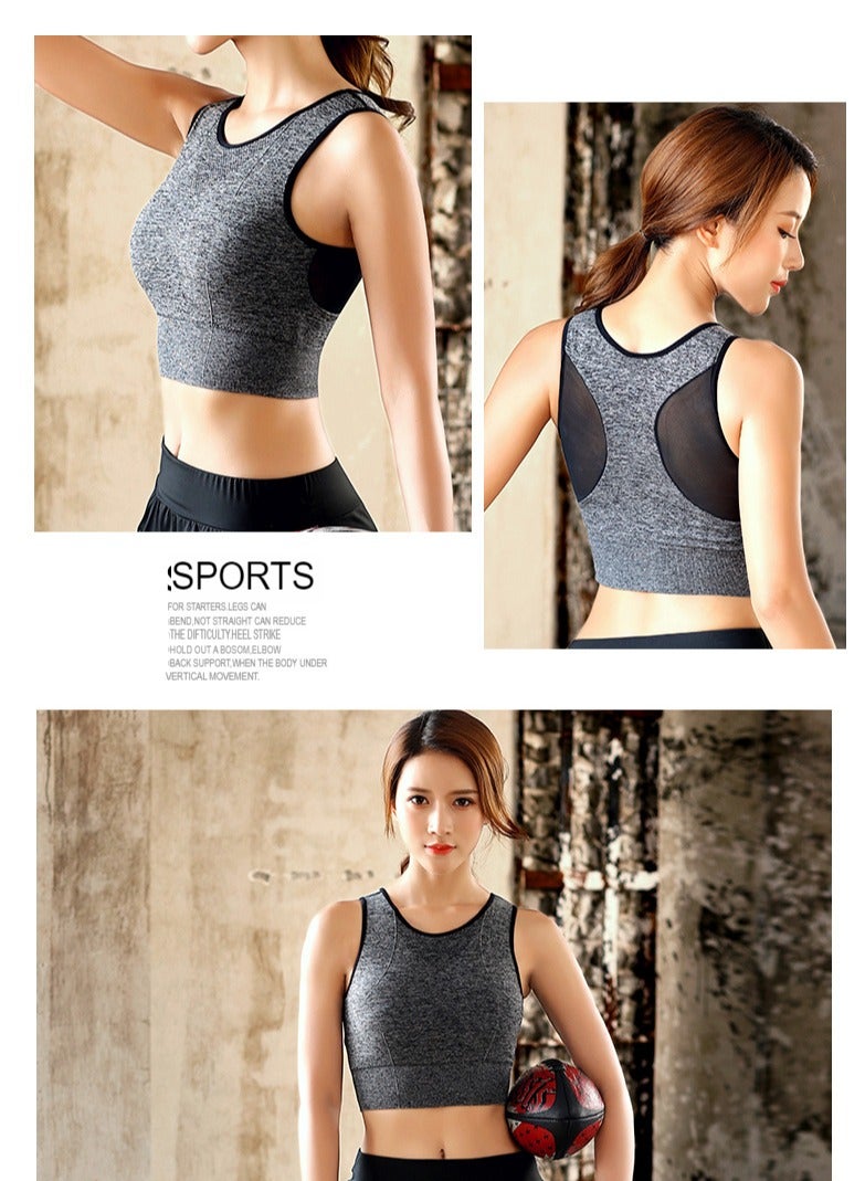 AROAQ Full Coverage Longline Sports Bra, Shockproof Fitness Yoga Running Sports Bra,  Seamless Quick-drying Medium Impact Push Up Tank Top For Yoga Gym Workout, (Size S, Black) - Image 3