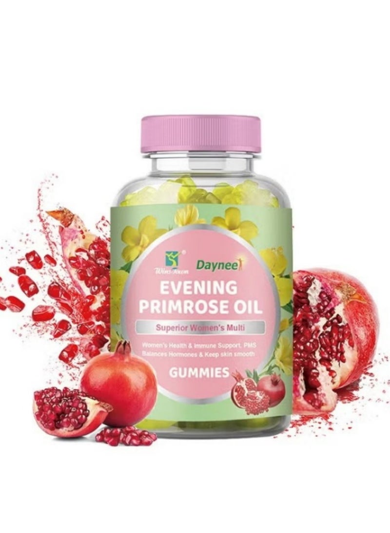 وينز تاون دايني زيت زهرة الربيع المسائية وعلكات الرمان – دعم توازن الهرمونات للنساء ومضادات الأكسدة مع مزيج أعشاب وينستاون - Image 1