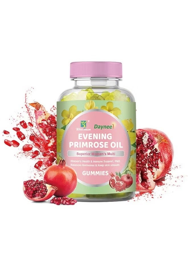 وينز تاون دايني زيت زهرة الربيع المسائية وعلكات الرمان – دعم توازن الهرمونات للنساء ومضادات الأكسدة مع مزيج أعشاب وينستاون - Image 2