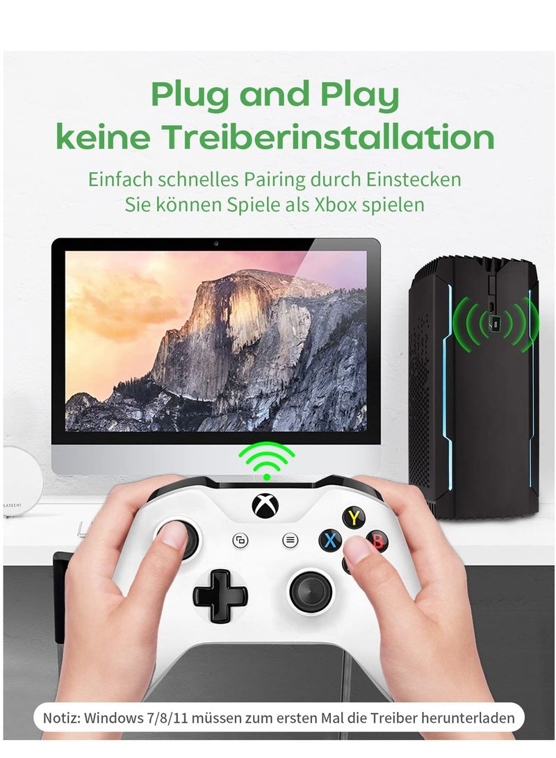 Bluetooth Wireless Adapter for Xbox One, Elite Series, One X, One S Controllers - Compatible with Windows 11, 10, 8, 8.1 - Xbox Controller Wireless Adapter.