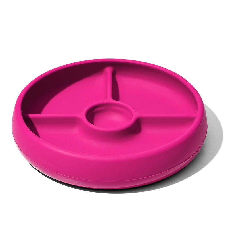 OXO TOT SILICONE DIVIDED PLATE - PINK - Image 1