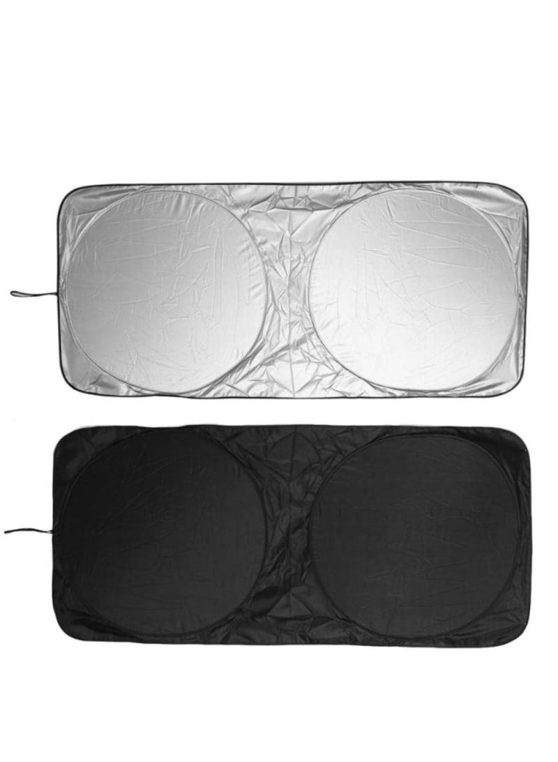 White Foldable Car Windshield Sunshade - Image 4