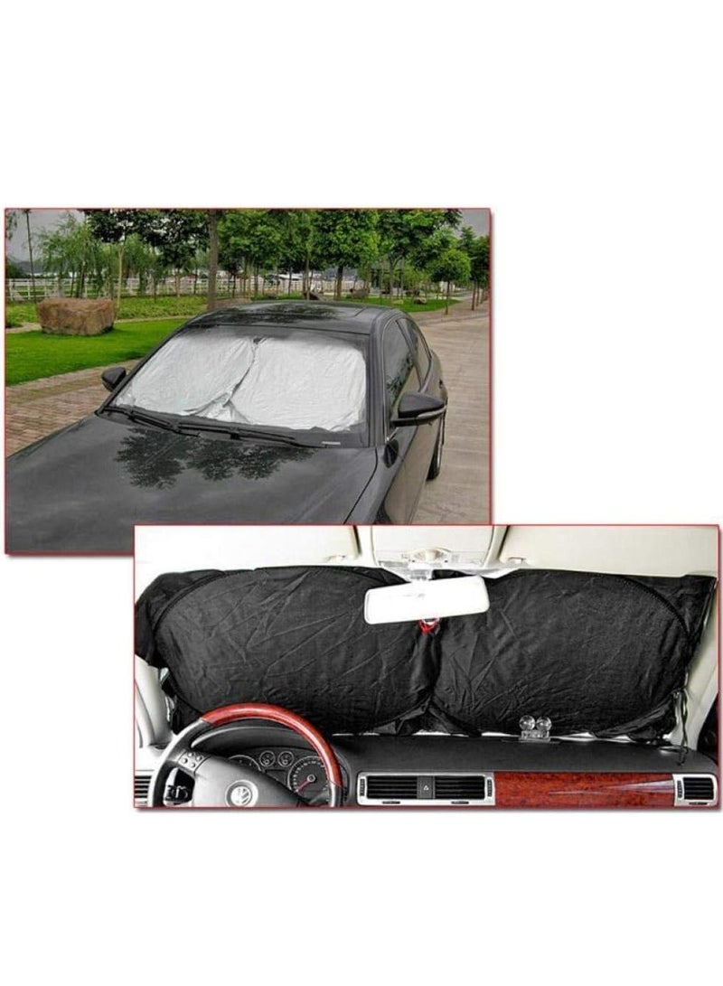 White Foldable Car Windshield Sunshade - Image 5