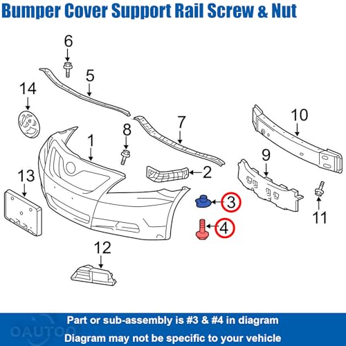 OAUTOO 20Sets Front Bumper Screw with Grommet Clip for Toyota 90159-60215 52535-50060 52535-0E010 Avalon Camry Prius Lexus GS IS RC 2006-On - Image 2