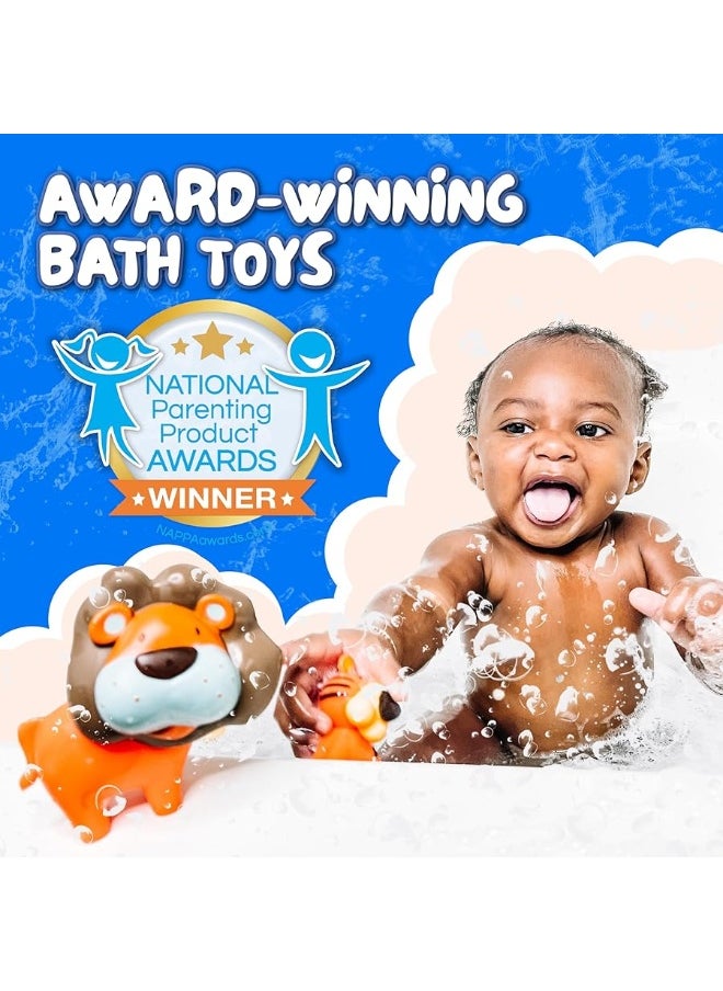 SplashEZ Mold Free Bath Toys for Babies and Toddlers, Animal No Hole Bath Toys, No Mold for Tub,Beach,Pool, BPA-Free, Dishwasher-Safe, Infant Bath Toys No Holes 0 1 3 6 12 18 Months  - Image 4