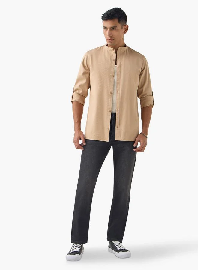 Splash FAV Regular Fit Shirt with Collar and Long Sleeves