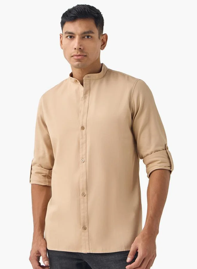 Splash FAV Regular Fit Shirt with Collar and Long Sleeves