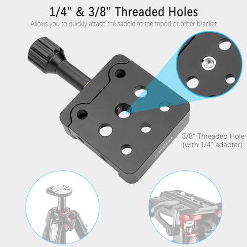 YUEOCT Telescope Dovetail Saddle Clamp Tripod Adapter Mount for Vixen Style Dovetail Plate, Support Drop-in Mounting, with M6 M8 Countersunk Bores for OTA Equatorial Head - Image 5
