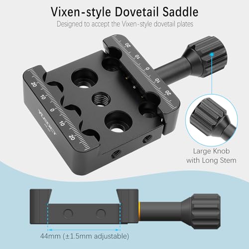 YUEOCT Telescope Dovetail Saddle Clamp Tripod Adapter Mount for Vixen Style Dovetail Plate, Support Drop-in Mounting, with M6 M8 Countersunk Bores for OTA Equatorial Head - Image 2