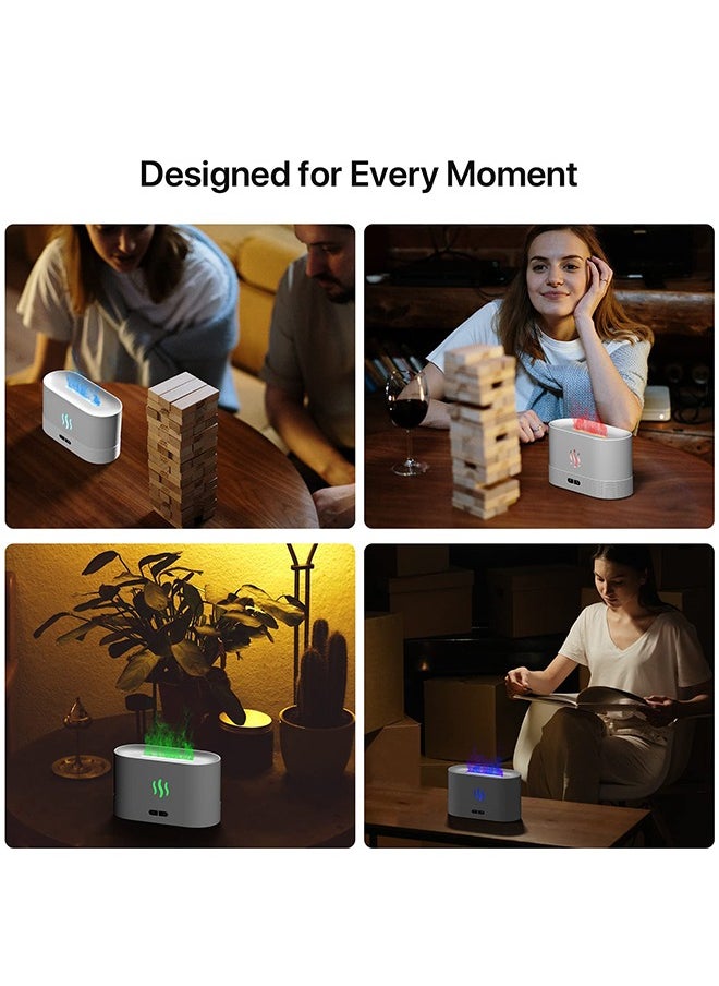 Arabest - Upgraded Flame Diffuser180ml Aromatherapy Oil Diffuser Ultrasonic Cool Mist Diffuser with Waterless Auto Shut-Off Protection,5 Color Flame Lights for Home Office - Image 1