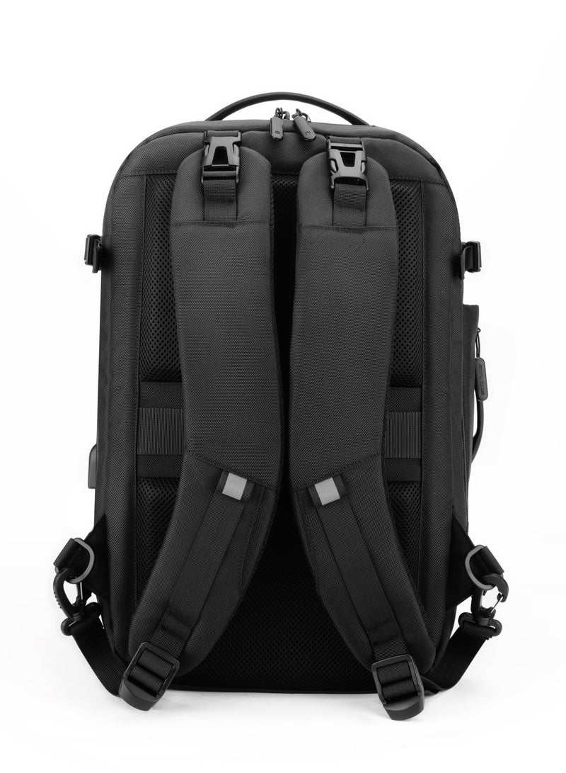 ARCTIC HUNTER Travel Backpack Convertible 3 in1 Top Loader Water Repellent Daypack with Built in USB Port and Headphone Jack for Men and Women B00382 Black - Image 4