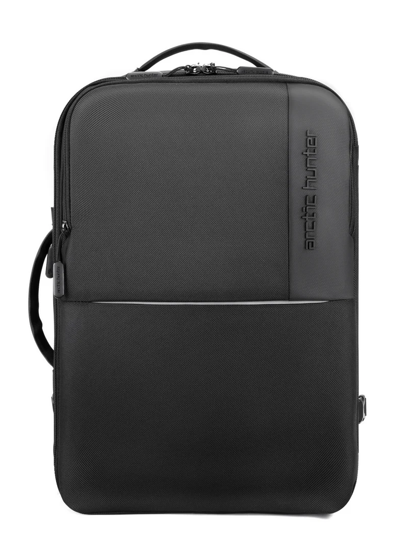 ARCTIC HUNTER Travel Backpack Convertible 3 in1 Top Loader Water Repellent Daypack with Built in USB Port and Headphone Jack for Men and Women B00382 Black