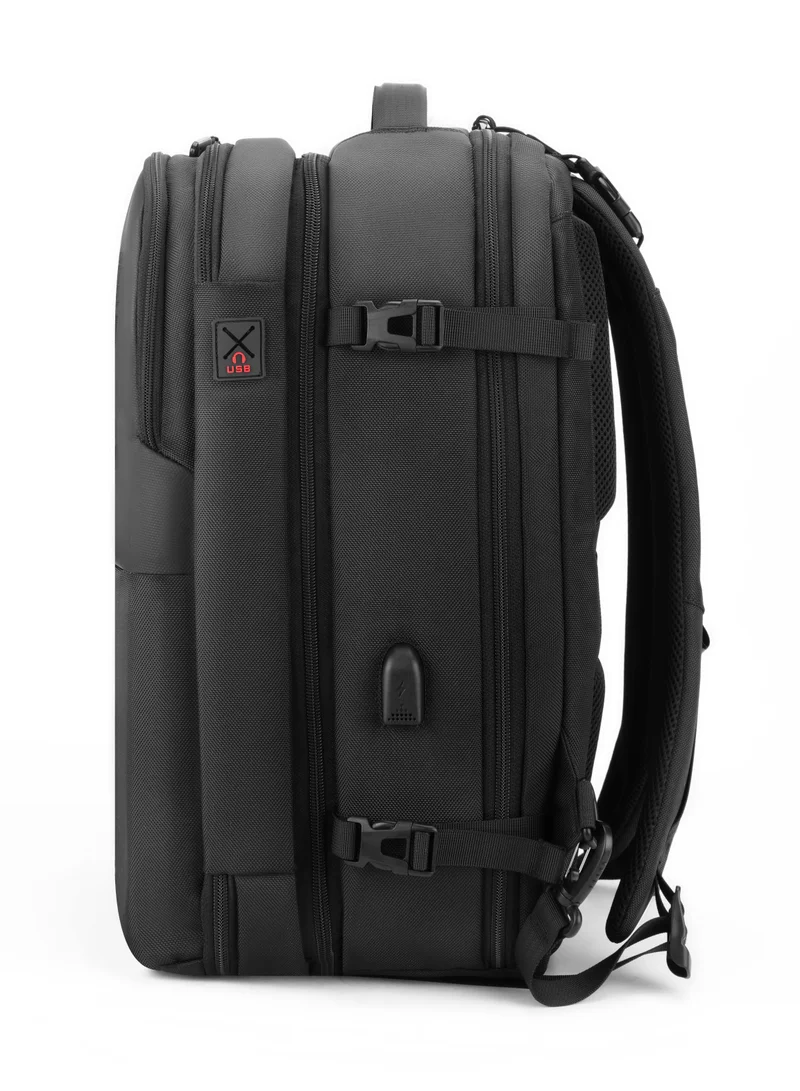 ARCTIC HUNTER Travel Backpack Convertible 3 in1 Top Loader Water Repellent Daypack with Built in USB Port and Headphone Jack for Men and Women B00382 Black