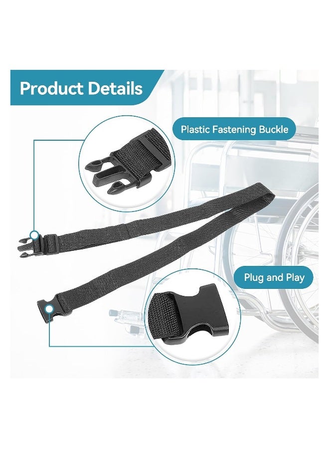Generic Adjustable Wheelchair Lap Strap, Wheelchair Seat Belt Scooter Seat Lap Strap, Safety Waist Leg Strap Chest Buckle for Mobility Scooter Wheelchair, 2 Pcs  - Image 2