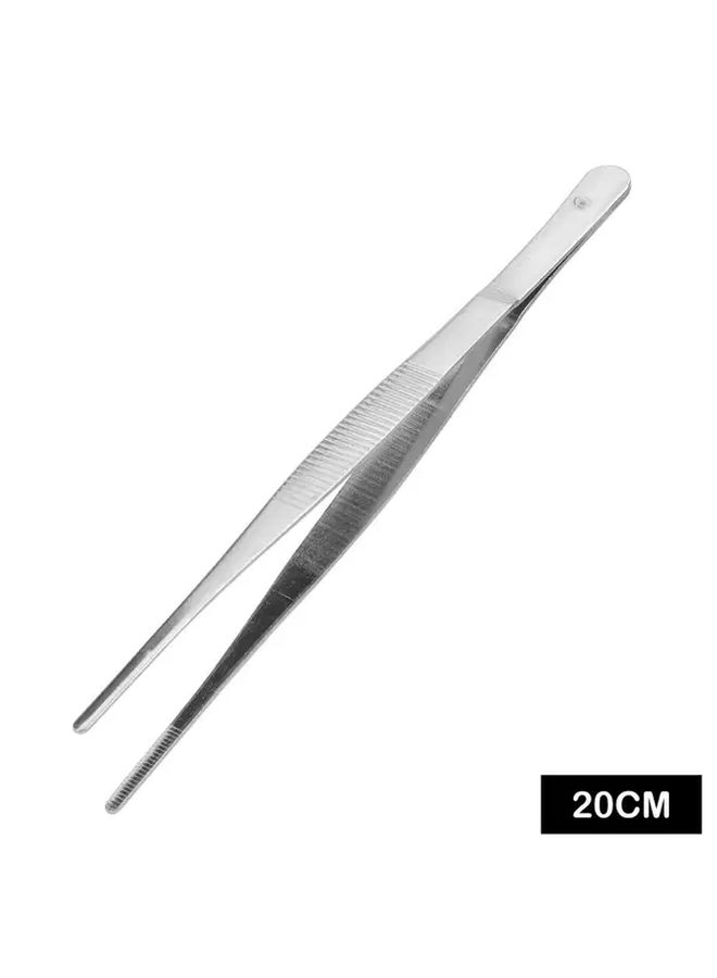 Heavy Duty Stainless Steel Long Tweezer 11 81 Inch Non Slip Textured Grip For BBQ Kitchen Crafting - Image 3