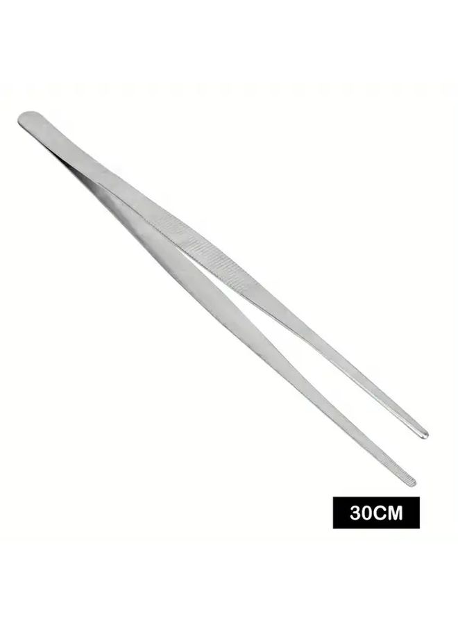Heavy Duty Stainless Steel Long Tweezer 11 81 Inch Non Slip Textured Grip For BBQ Kitchen Crafting - Image 5