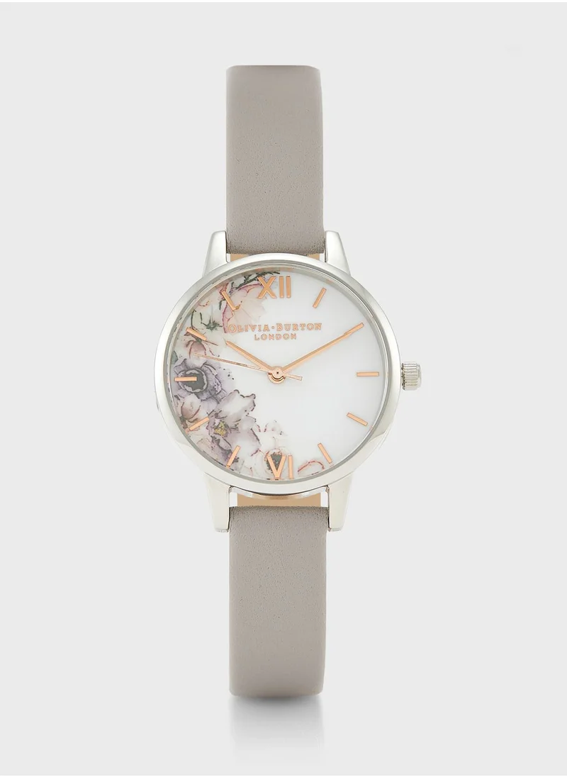 OLIVIA BURTON White & Floral Analog Watch