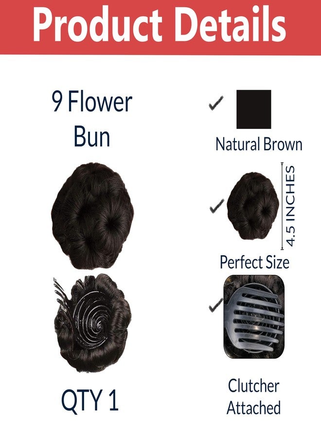 TEMPERIA Hair Buns for Women - Juda Accessories For Women - Hair Buns Clip - Artificial False Fake Hair Donuts Bun Maker Extension - Brown - Pack of 1 - Image 2