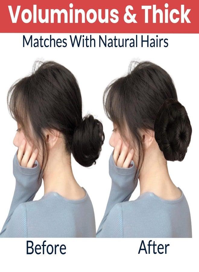TEMPERIA Hair Buns for Women - Juda Accessories For Women - Hair Buns Clip - Artificial False Fake Hair Donuts Bun Maker Extension - Brown - Pack of 1 - Image 5