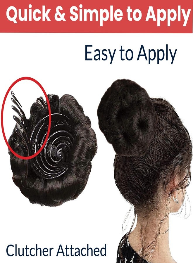 TEMPERIA Hair Buns for Women - Juda Accessories For Women - Hair Buns Clip - Artificial False Fake Hair Donuts Bun Maker Extension - Brown - Pack of 1 - Image 4