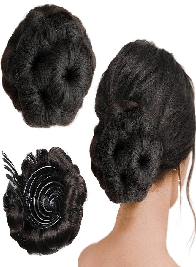 TEMPERIA Hair Buns for Women - Juda Accessories For Women - Hair Buns Clip - Artificial False Fake Hair Donuts Bun Maker Extension - Brown - Pack of 1 - Image 1