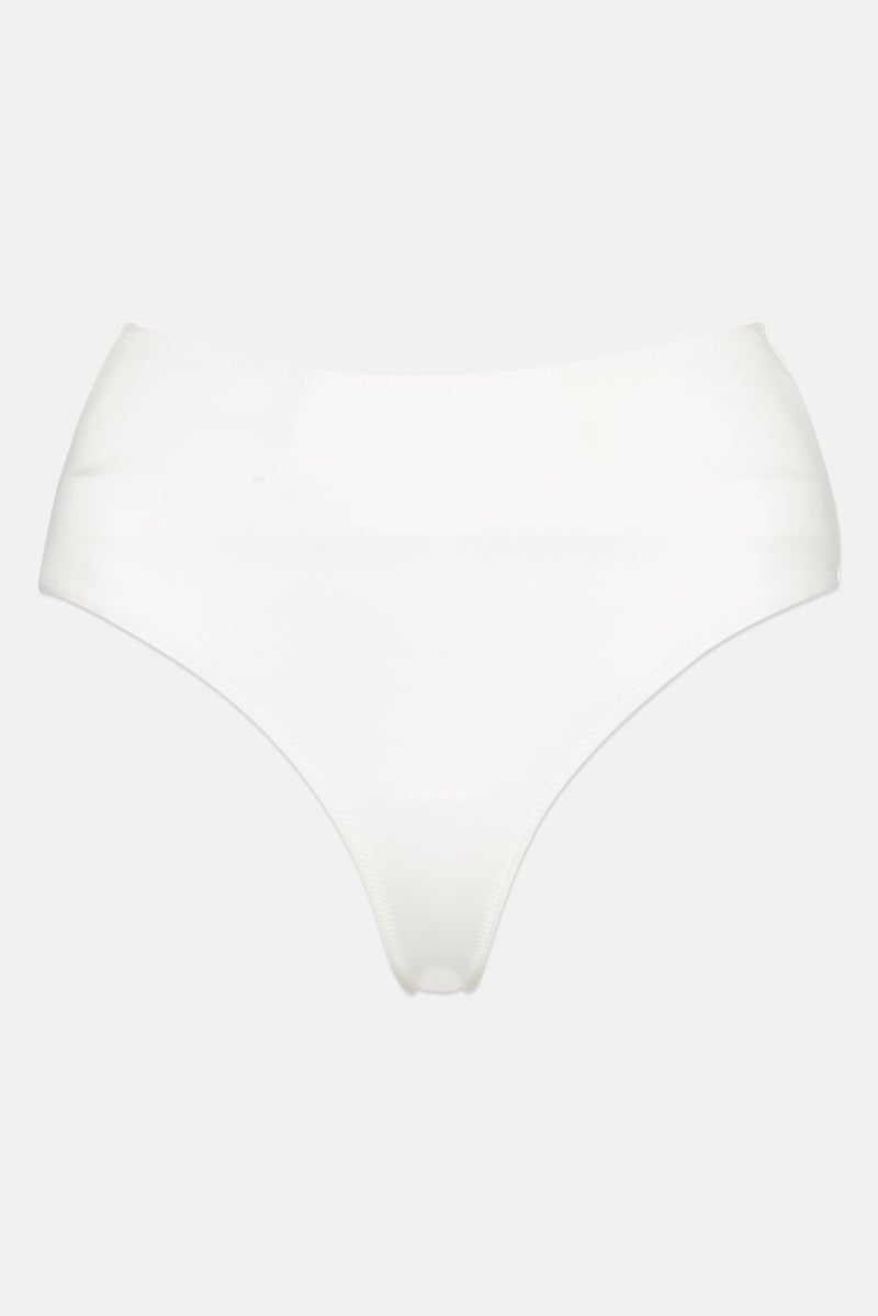 ONLY Women 2 Pcs High Waist Plain Bikini Bottom, Black/White  - Image 3