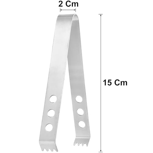 ERZA Ice Tongs, Stainless Steel Mini Serving Tongs Appetizers Tongs Small Kitchen Tongs for Bar, Tea Party, Coffee, Desserts, Food, Buffets, Kitchen, Ice Serving Tong, Pack of 2 - Image 2