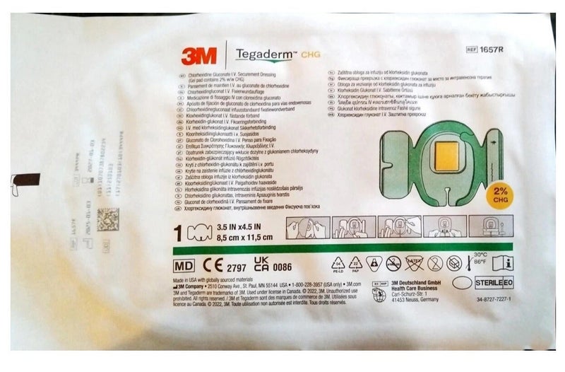 3M Tejaderm CHG Plaster with Chlorhexidine Gluconate for IV Catheter Stabilization - Size 8.5 x 11.5 cm (7 pieces) - Image 5